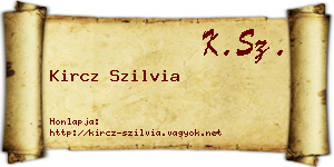 Kircz Szilvia névjegykártya